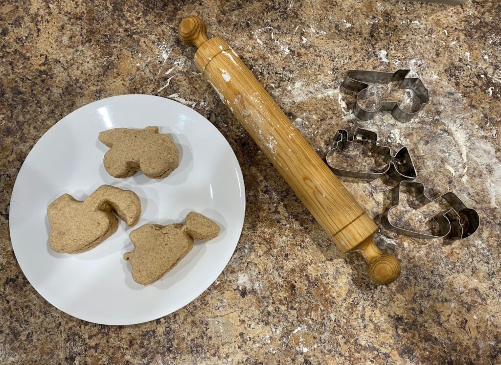 truck shaped cookie cutters used to shape biscuits