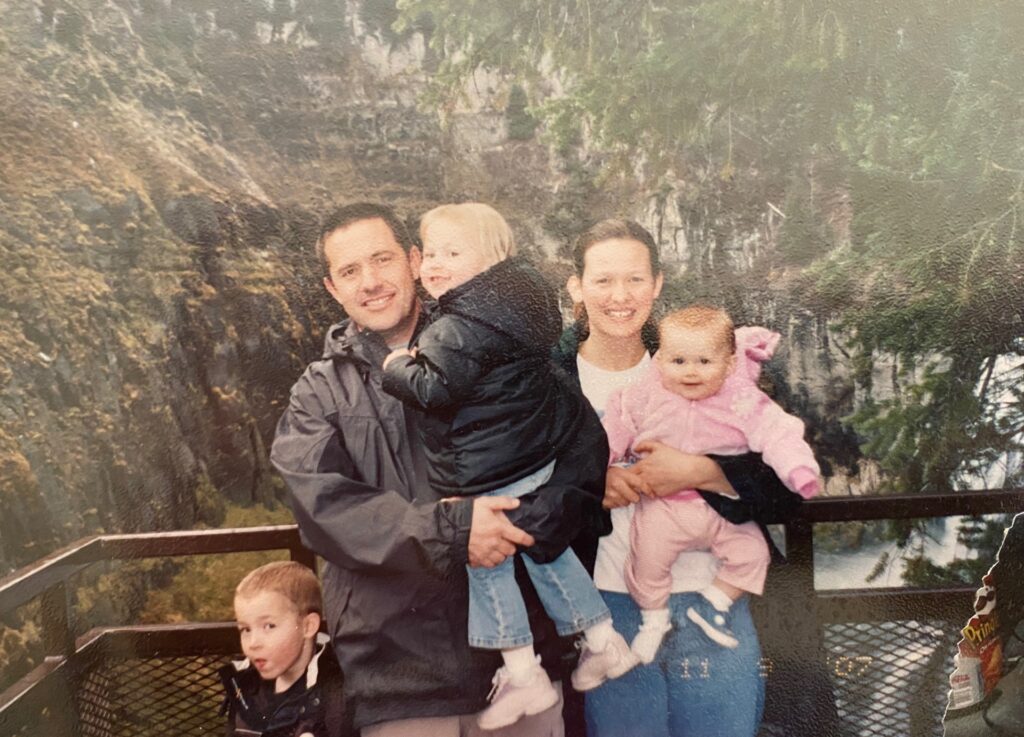 Young family at a canyon