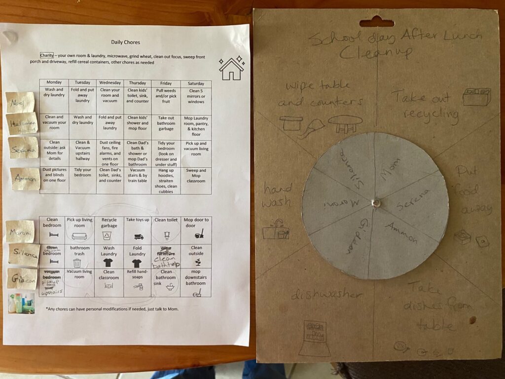 2 charts for chores