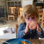 little girl drinking milk